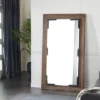 Rustic Wood Wall Mirror Dark Brown - Olivia & May -Olivia & May GUEST 2804c90f dc44 4c63 83ad e96dc48ab86a