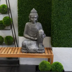 36" Magnesium Oxide Buddha Sculpture For Garden & Outdoor Decor - Olivia & May -Olivia & May GUEST 2839efac 2f9e 4d92 ba3f 6c643fe176a3