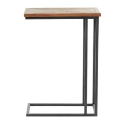 Rustic Metal Accent C-Table Brown - Olivia & May