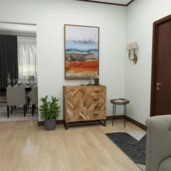 Contemporary Zigzag Pattern Mango Wood Cabinet Brown - Olivia & May 26 Contemporary Zigzag Pattern Mango Wood Cabinet Brown - Olivia & May -Olivia & May GUEST 28ae9223 8390 4c40 9358 3aa1b5f39dab