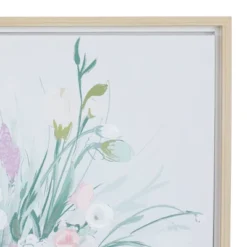 Canvas Floral Bouquet Framed Wall Art With Tan Frame - Olivia & May -Olivia & May GUEST 28b3b2d4 9a8f 407c bb64 34ad502fa009