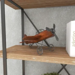 Vintage Reflections Rustic Wood And Iron Vintage-Style Model Plane (16") Olivia & May -Olivia & May GUEST 2937f83b 9076 4c2c a981 0e3f0d970351