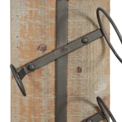 Industrial Wood Wall Wine Rack Brown - Olivia & May -Olivia & May GUEST 29411eb2 a6d9 4485 a417 033031e69c0b