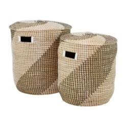 Set Of 2 Seagrass Storage Baskets Brown - Olivia & May -Olivia & May GUEST 29a2618a d5c4 4c78 acf4 242eac0cd633