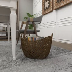 16.75"x11.5" Large Gold Metal Basket - Olivia & May -Olivia & May GUEST 29a44b03 d417 4b1b b995 b1c96fc46aa3