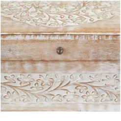 Set Of 3 Natural Mango Wood Whitewashed Carved Design Boxes With Lid - Olivia & May -Olivia & May GUEST 29f5bf75 50a2 4472 aa72 850f965be0d5