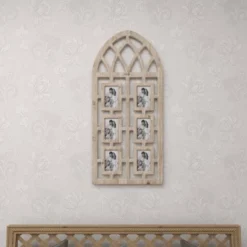 Wood 6 Slot Wall Photo Frame With Window Arch Shape Light Brown - Olivia & May -Olivia & May GUEST 2a564809 ad27 4668 a849 408188ae68bd