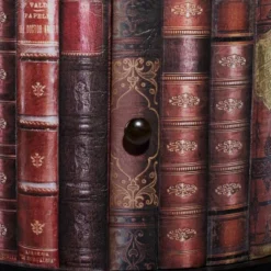 Traditional Round Book Cabinet Maroon - Olivia & May -Olivia & May GUEST 2a878f52 f27f 4efd 94b2 7ab5b4b61e28