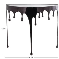 Olivia & May Aluminum Drip Console Table With Melting Designed Legs And Shaded Glass Top -Olivia & May GUEST 2b2b2d6d 26d6 44b9 87a6 93b1a07a0cfe