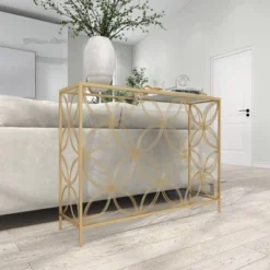 Contemporary Metal Console Table Gold - Olivia & May -Olivia & May GUEST 2b326839 bae2 4d04 bb93 15e7d056f447