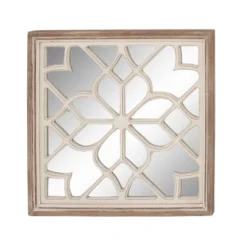 Wood Geometric Carved Wall Mirror White - Olivia & May -Olivia & May GUEST 2b9942e5 cf6f 48cc ba00 e6ccf854abf0