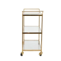 Modern 3 Shelf Metal Bar Cart Brass - Olivia & May -Olivia & May GUEST 2c411850 09f8 4db7 8dd4 d0fc9645b59c