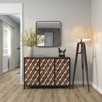 Contemporary Iron Metal Wall Mirror Gray - Olivia & May 15 Contemporary Iron Metal Wall Mirror Gray - Olivia & May - Image 13