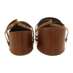 Set Of 2 Leather Storage Baskets - Olivia & May -Olivia & May GUEST 2c82b0e2 eefc 4394 9f08 6b084f632f24