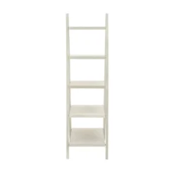 65" Wood Ladder Leaning Bookshelf White - Olivia & May -Olivia & May GUEST 2d1bf9f5 a7e4 4e15 bcb5 e52c76ee7fd9