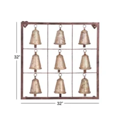 Metal Bell Square Frame Wall Decor Brass - Olivia & May 16 Metal Bell Square Frame Wall Decor Brass - Olivia & May -Olivia & May GUEST 2dc1b847 f2ed 4eff 9f7d 2ee57a6eb999