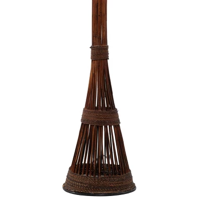 Traditional Bamboo Floor Lamp Brown - Olivia & May 7 Traditional Bamboo Floor Lamp Brown - Olivia & May - Image 5