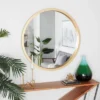 Contemporary Wood Wall Mirror Gold - Olivia & May
