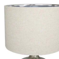Linen Table Lamp With Faux Mercury Glass Finish Silver - Olivia & May -Olivia & May GUEST 2e357394 3227 4111 a36c 4078637b9f94