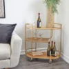 Contemporary Metal And Wood Bar Cart Gold - Olivia & May -Olivia & May GUEST 2eea8fea 5846 422d be3a fea71b26ff71