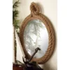 Glass Wall Mirror With Rope Accents Brown - Olivia & May -Olivia & May GUEST 2f03c25b 80dc 4a18 8bf2 e91156ac06ba