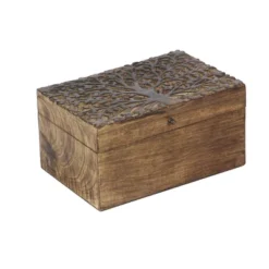 Set Of 3 Rustic Carved Mango Wood Boxes - Olivia & May -Olivia & May GUEST 2f421bbf 3dd0 4930 a9e7 59304dbee6c4