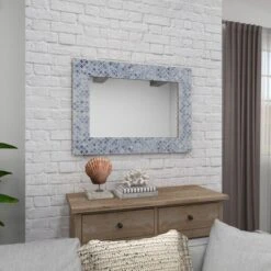 Wood Quatrefoil Wall Mirror Blue - Olivia & May -Olivia & May GUEST 2f89ef7b ed47 4f2c b9a6 1d6ad5fc1150