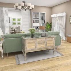 Glam Mirrored Sideboard Silver - Olivia & May -Olivia & May GUEST 2fcad9e1 3252 488e 946e 3b54ca2260ad