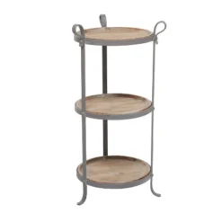 Industrial Metal Round Tiered Table Gray - Olivia & May -Olivia & May GUEST 2fde5217 8c88 4cc0 b390 d8cd9f21d12f