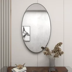 Contemporary Wood Oval Wall Mirror – Olivia & May -Olivia & May GUEST 30039114 c631 4e22 8ed3 c52128e0d3d9