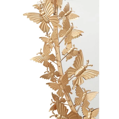Glam Metal Butterfly Wall Mirror Gold - Olivia & May 6 Glam Metal Butterfly Wall Mirror Gold - Olivia & May - Image 4