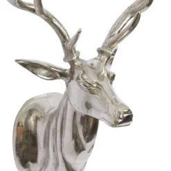 Aluminum Deer Head Wall Decor Silver - Olivia & May -Olivia & May GUEST 3082138f 3d93 4428 96c9 055d4c635f18