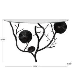 16"x24" Metal Floral Branch Wall Shelf With Glass Top - Olivia & May -Olivia & May GUEST 30f67c72 63f4 43c9 aad4 bdc9e59aa224