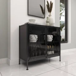 Industrial Metal Cabinet Black - Olivia & May 38 Industrial Metal Cabinet Black - Olivia & May -Olivia & May GUEST 31a514d4 fa40 46fc adca fbf7c3aa30ab