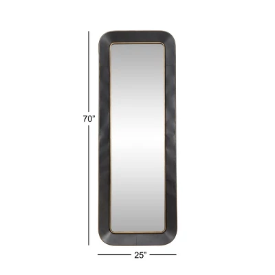 Industrial Metal Rectangle Wall Mirror Black - Olivia & May 4 Industrial Metal Rectangle Wall Mirror Black - Olivia & May - Image 2