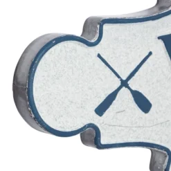 Metal Sign Welcome To The Lake Wall Decor Blue - Olivia & May