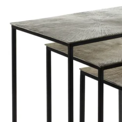 Set Of 3 Glam Aluminum Accent Tables Black/Silver - Olivia & May -Olivia & May GUEST 328e942b 4bce 449f b794 38b195bd126e