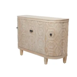 Traditional Carved Wood Curved Cabinet Brown - Olivia & May -Olivia & May GUEST 32e12203 c5b6 4144 9ad3 eb19e1d85c39