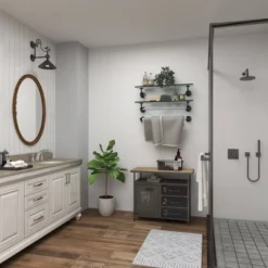 Metal Utility Cabinet With Wood Top Steel Gray - Olivia & May -Olivia & May GUEST 3366f4f0 e3ff 4550 b012 48062440ee49