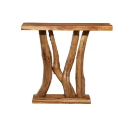 Contemporary Teak Wood Console Table Brown - Olivia & May 11 Contemporary Teak Wood Console Table Brown - Olivia & May -Olivia & May GUEST 33c5da86 5b49 4896 9170 cff9c7298c62