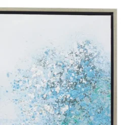 Canvas Tree Framed Wall Art With Silver Frame Blue - Olivia & May