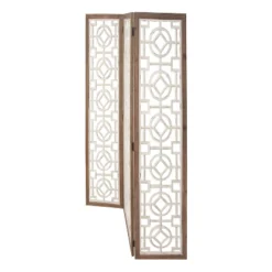 Farmhouse Wood Patterned Room Divider Screen White - Olivia & May -Olivia & May GUEST 33fa189e 087c 49e7 920a bddf8c6eac02