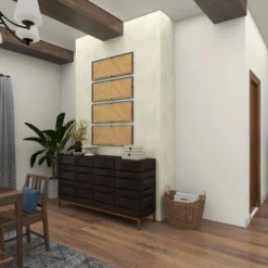 Wood Geometric Linear Carved Wall Decor With Black Frame Set Of 2 Brown - Olivia & May -Olivia & May GUEST 33fa9fd2 5643 424e 9147 463cced32408