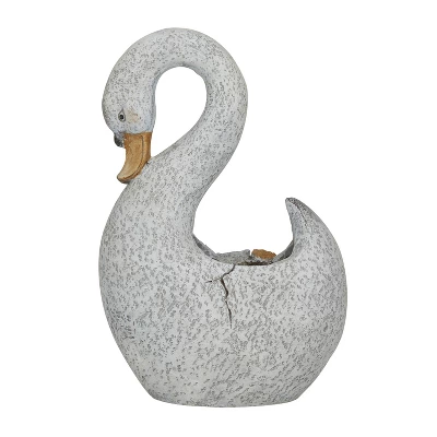 Olivia & May 11" Wide Traditional Duck Rectangular Fiberglass Planter Pot Gray 4 Olivia & May 11" Wide Traditional Duck Rectangular Fiberglass Planter Pot Gray - Image 2