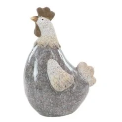 13" X 8" Magnesium Oxide Country Polystone Chicken Garden Sculpture Gray - Olivia & May -Olivia & May GUEST 34424faf c56b 4295 a3dd af3cba971811