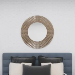 Wood Starburst Wall Mirror Silver - Olivia & May -Olivia & May GUEST 3469afb3 95af 4ffd a78b 5b3c8a8384f6