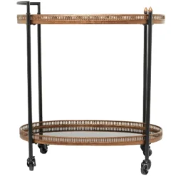 Modern Traditional Metal And Glass Bar Cart Brass - Olivia & May -Olivia & May GUEST 346ebb1b cacf 4490 bd8e 77743bc7a47e