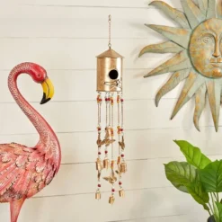 32" Iron Butterfly Birdhouse Windchime, Outdoor Decor - Olivia & May -Olivia & May GUEST 34912406 cb27 40d2 b088 5c472d21fa67