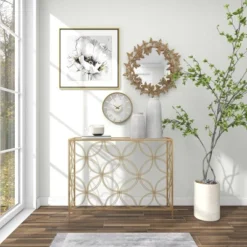 Contemporary Metal Console Table Gold - Olivia & May -Olivia & May GUEST 34ac8fe0 076d 4614 a035 265571ab9ec5
