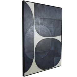 Canvas Abstract Geometric Shape Framed Wall Art With Black Frame Blue - Olivia & May -Olivia & May GUEST 34b3d6f0 75ba 42c5 bbbd 88d1cda5a13d